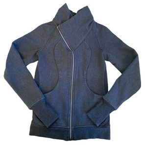 lululemon athletica Heather Charcoal Asymmetrical Zip Bomber Jacket